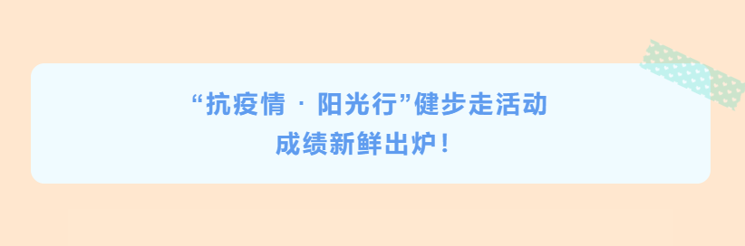 公司“抗疫情 · 陽光行”健步走活動成績新鮮出爐！